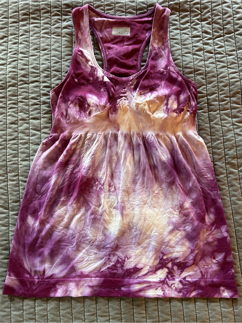 Athleta Purple & Cream Tie-Dye Racerback Tank